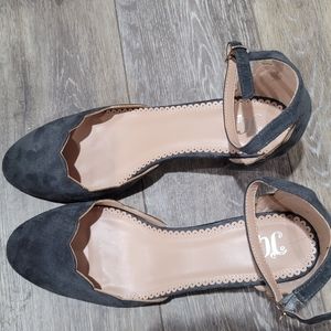 NWOT, TG, Size 11, Faux Suede Pumps w/ Strap & Slightly Rounded Toe